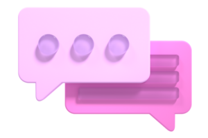 3D speech bubble icon. Empty speech bubble. Chat 3d render. Social media notification icon. 3D rendering png