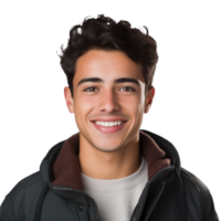 Close-Up of a Smiling Male University Student, Isolated on a Transparent Background,  Celebrating Academic Success and Confidence, Boy Life, Ai generative png