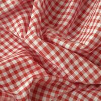 red and white checkered fabric photo