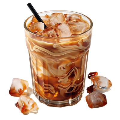 Cold brewed iced latte coffee on plastic cup, side view with transparent  background, Generative AI Technology 24734004 PNG