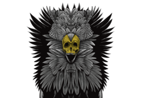 skull gold illustration png