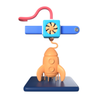 Printing Rocket 3D Illustration Icon