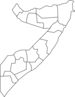 Karta av somalia med detaljerad Land Karta, linje Karta. png