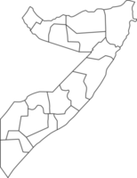 Map of Somalia with detailed country map, line map. png