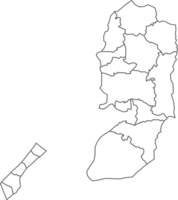 carte de Palestine avec détaillé pays carte, ligne carte. png