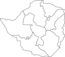 Map of Zimbabwe with detailed country map, line map. png