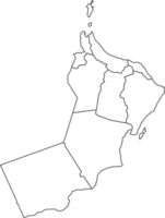 kaart van Oman met gedetailleerd land kaart, lijn kaart. png