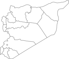 Map of Syria with detailed country map, line map. png