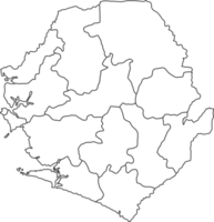 kaart van Sierra Leone met gedetailleerd land kaart, lijn kaart. png