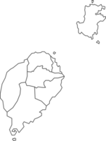 carte de sao tome et principe avec détaillé pays carte, ligne carte. png