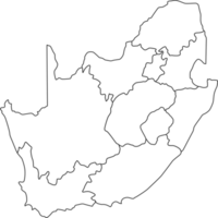 Map of South Africa with detailed country map, line map. png