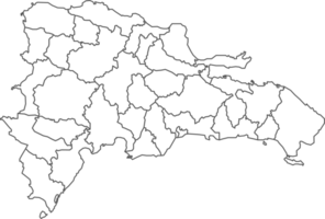kaart van dominicaans republiek met gedetailleerd land kaart, lijn kaart. png