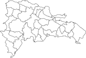 Map of Dominican Republic with detailed country map, line map. png