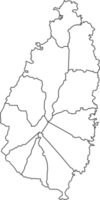 Map of St Lucia with detailed country map, line map. png