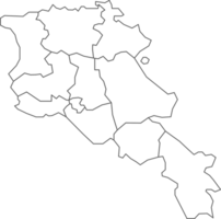 kaart van Armenië met gedetailleerd land kaart, lijn kaart. png
