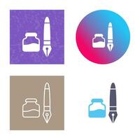 icono de vector de tinta y pluma