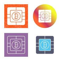 icono de vector de chip bitcoin