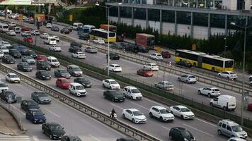 Turkey istanbul 12 january 2023, traffic in a high away in istanbul video
