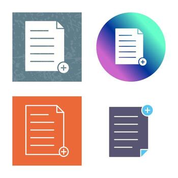 icono de vector de archivo de adición único