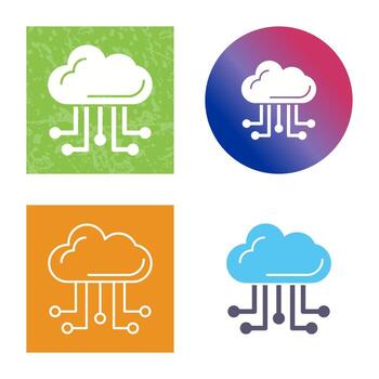 icono de vector de computación en la nube