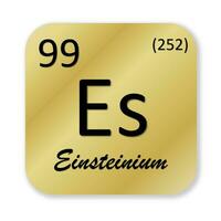 Einsteinium element isolated in white background photo