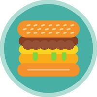 Margherita Sandwich Vector Icon Design