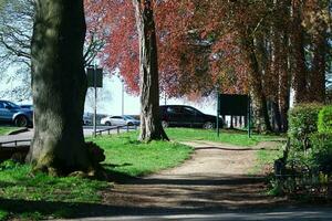 Low Angle View of Wardown Museum and Public Park of Luton City of England Great Britain, Image Captured on a Sunny Day of April 19th, 2023 photo