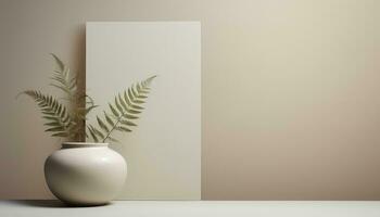 Minimalist White and Beige Still Life AI generated photo