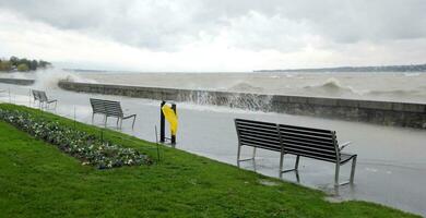 Storm on the lakeside, Geneva, Switzerland photo