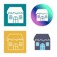 casa única con icono de vector de nieve