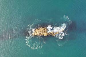 Most Beautiful View of British Landscape and Sea View of Durdle Door Beach of England Great Britain, UK. Image Was captured with Drone's camera on September 9th, 2023 photo