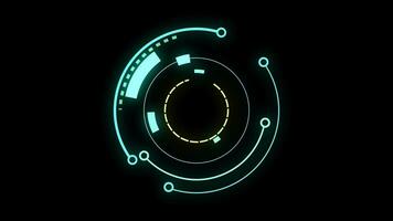 Abstract hi-tech HUD sci-fi display interface digital technology background video