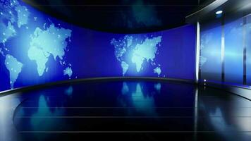 World Map background. news Studio Background for news report and breaking news on world live report video