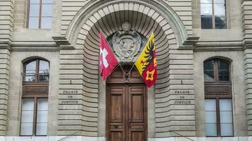 Justice court entrance in Geneva, Switzerland photo