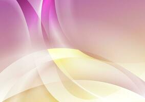 Pink yellow elegant glossy waves abstract background vector