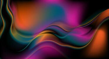 Dark smooth liquid waves abstract background vector