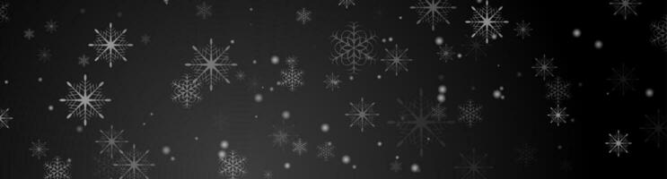 Black abstract snowflakes Christmas corporate banner design vector