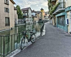 Street in Annecy old city, France, HDR photo