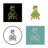 Unique Studying on Desk Vector Icon