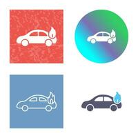 Unique Car on Fire Vector Icon