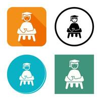 Unique Studying on Desk Vector Icon