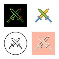 Unique Two Swords Vector Icon