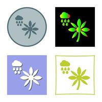 Flower with rain Vector Icon