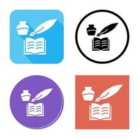 Unique Quill and Book Vector Icon