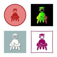 Unique Studying on Desk Vector Icon