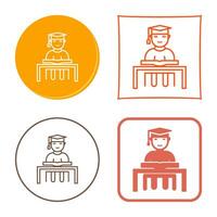 Unique Studying on Desk Vector Icon