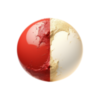 Golden and red moon half png ai generative