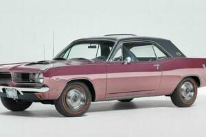 1966 Plymouth Barracuda car. AI Generative Pro Photo