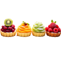 Set of Fresh fruit tart png ai generative