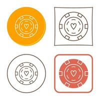 Unique Poker Chips Vector Icon